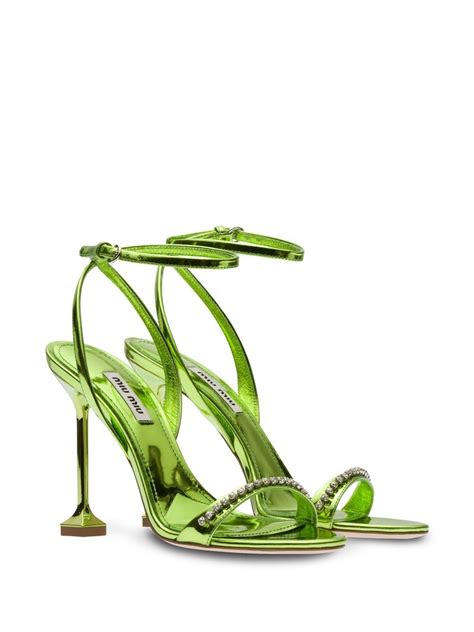 miu miu metallic sandals|Meer.